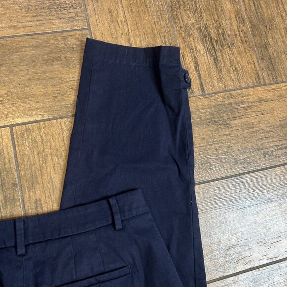 Talbots Navy Blue Perfect Skimmer Cropped Pants Size 2 Button Hem - Picture 5 of 10